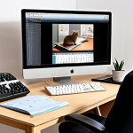 **

Prompt: "A translator's organized workspace in Poland. Ergonomic setup with a comfortable chair, adjustable desk featuring CAT software like Trados Studio on the screen. Natural light. Polish keyboard. Calendar showing deadlines."

**