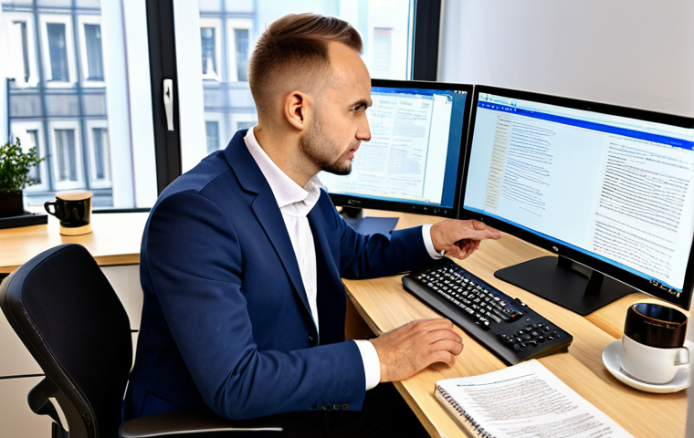 Modern Translator at Work**

A professional Polish translator, fully clothed in a modest business casual outfit, working at a bright desk with dual monitors in a modern Warsaw office, surrounded by Polish dictionaries and a cup of coffee, safe for work, appropriate content, professional, perfect anatomy, natural proportions, well-formed hands, proper finger count, high quality.

**