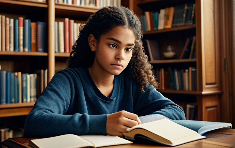 번역사 자격증 시험 준비 전략 - A dedicated student, fully clothed in comfortable study attire, surrounded by flashcards and open la...