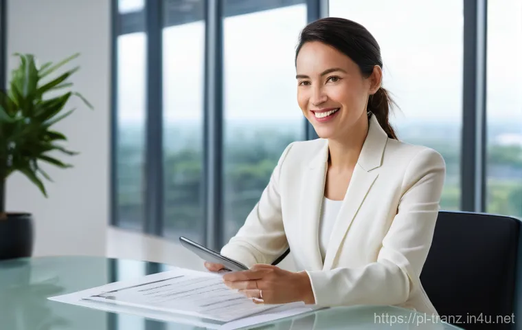 번역사로서 고객과의 신뢰 구축 - **Prompt 1: Transparent Collaboration and Trust**
    A professional female translator, in her mid-3...