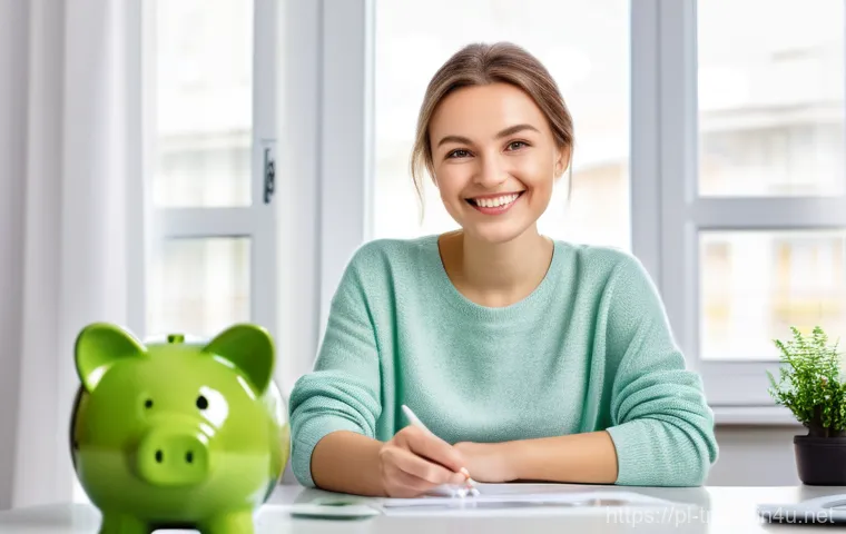 번역사에게 적합한 금융 상품 소개 - **Prompt 1: "A Polish female freelance translator, mid-30s, with a warm and confident smile, sitting...